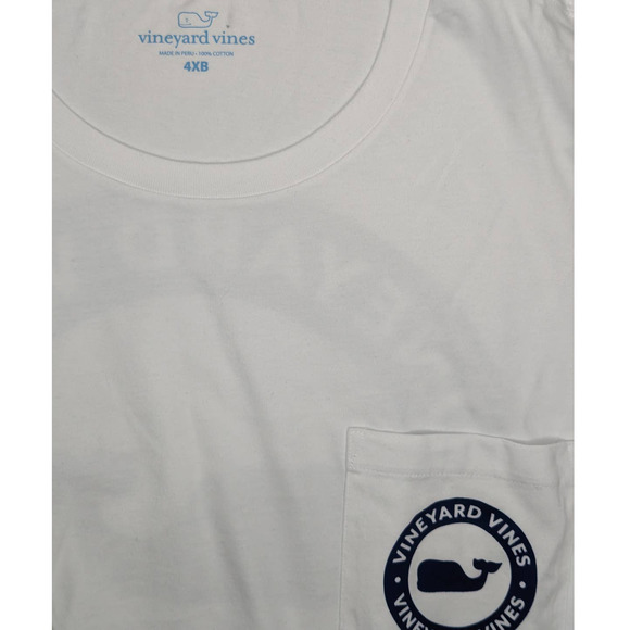 NWT Vineyard Vines 4XB BIG & TALL Long Sleeve Whale Blank Pocket Tee Logo Shirt - Picture 3 of 5